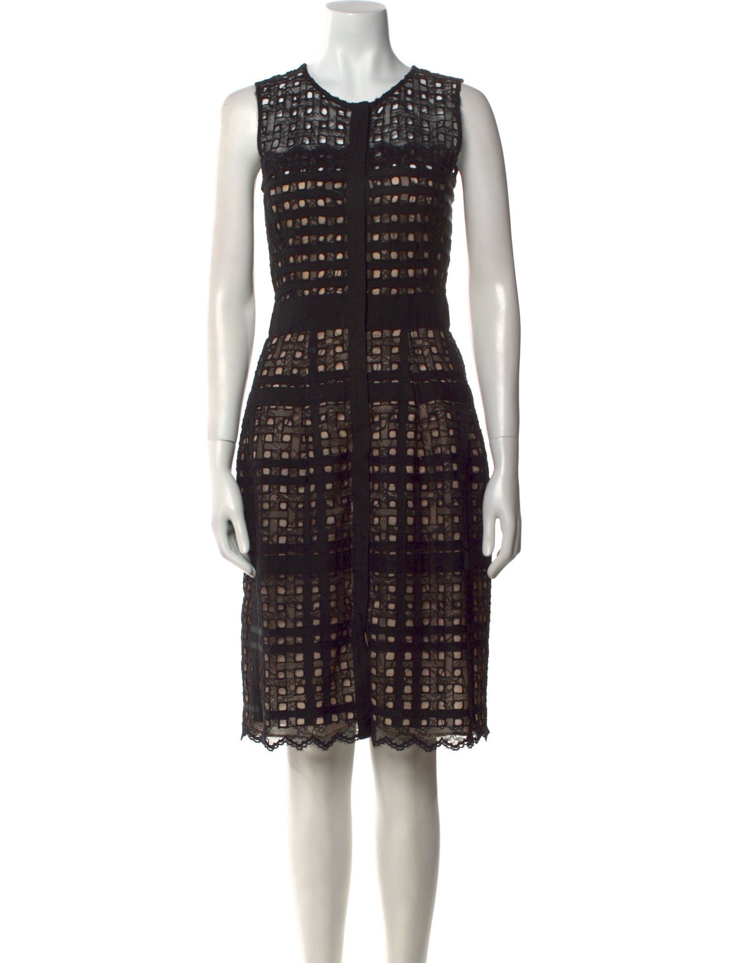 Oscar de la Renta Lace Pattern Knee-Length Dress