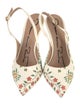Oscar de la Renta Leather Floral Print Slingback Pumps