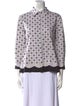 Oscar de la Renta Printed Three-Quarter Sleeve Blouse