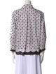 Oscar de la Renta Printed Three-Quarter Sleeve Blouse