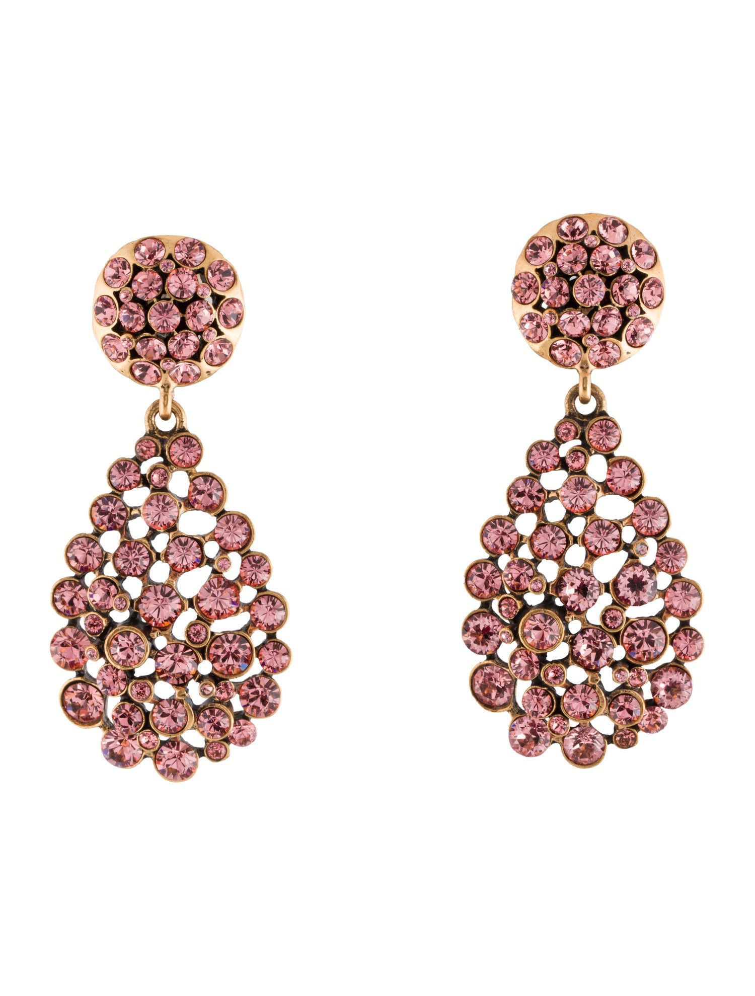 Oscar de la Renta Classic Crystal Teardrop Clip-On Earrings