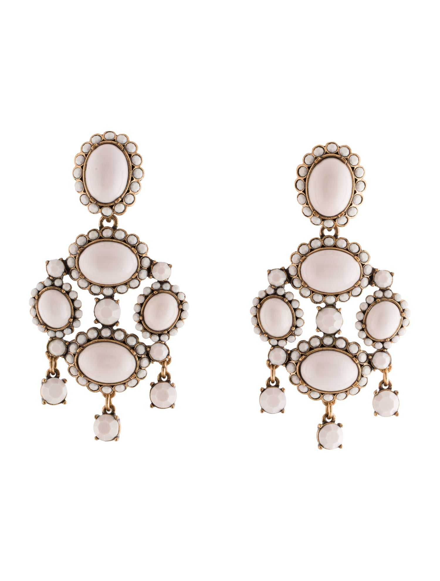 Oscar de la Renta Resin & Crystal Drop Clip-On Earrings