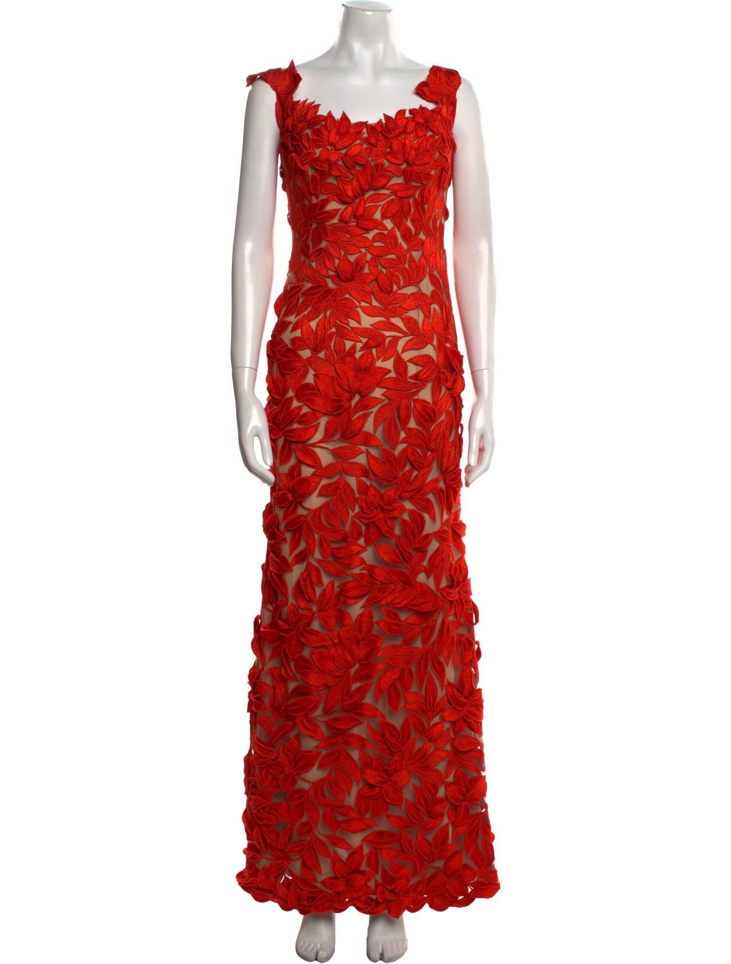 Oscar de la Renta Lace Pattern Long Dress