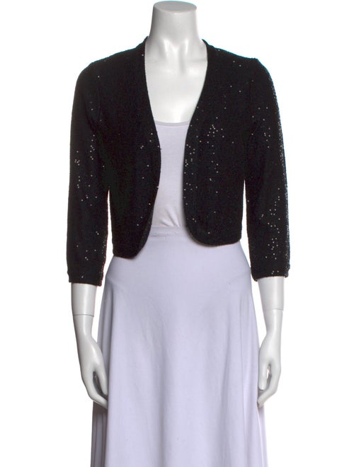 Oscar de la Renta Silk Open Front Sweater