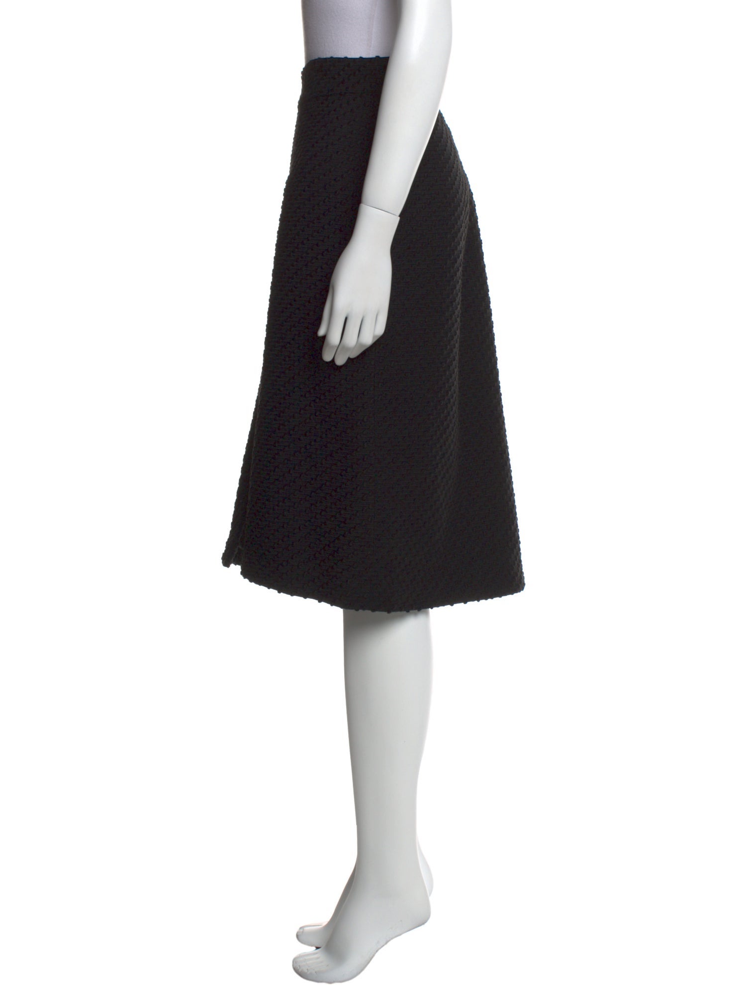 Oscar de la Renta Pleated Accents Knee-Length Skirt