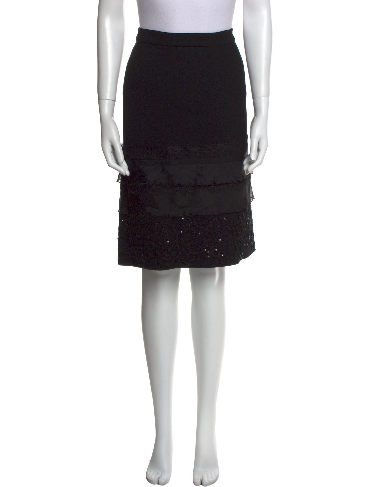 Oscar de la Renta Virgin Wool Knee-Length Skirt