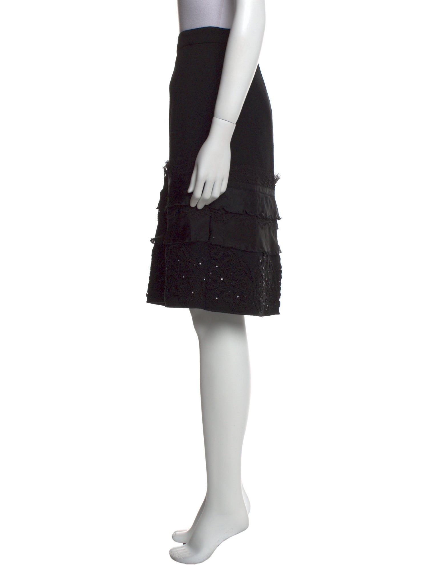 Oscar de la Renta Virgin Wool Knee-Length Skirt