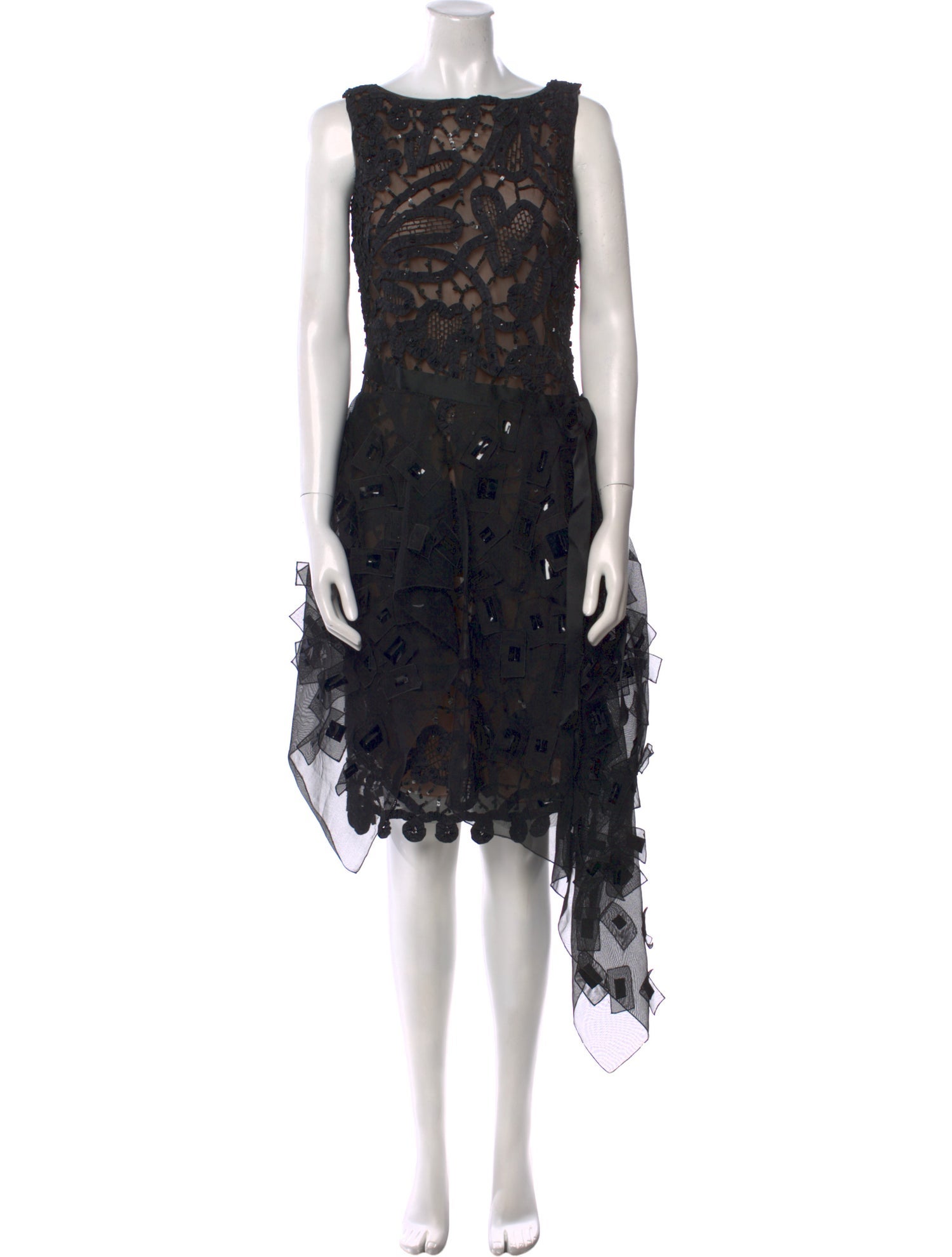 Oscar de la Renta Silk Midi Length Dress