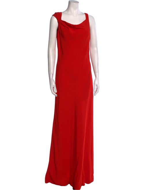 Oscar de la Renta Cowl Neck Long Dress