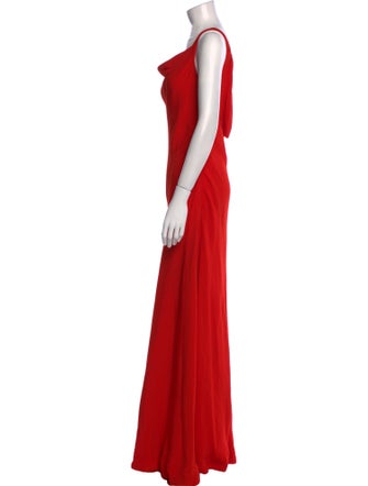 Oscar de la Renta Cowl Neck Long Dress