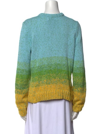 Oscar de la Renta Striped Crew Neck Sweater