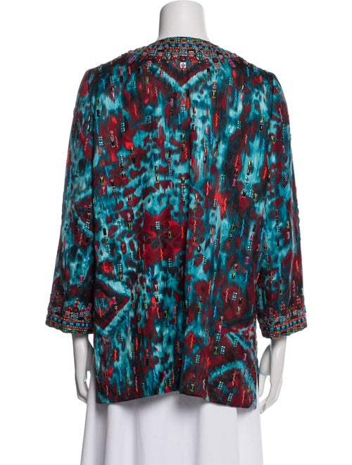 Oscar de la Renta Silk Printed Evening Jacket