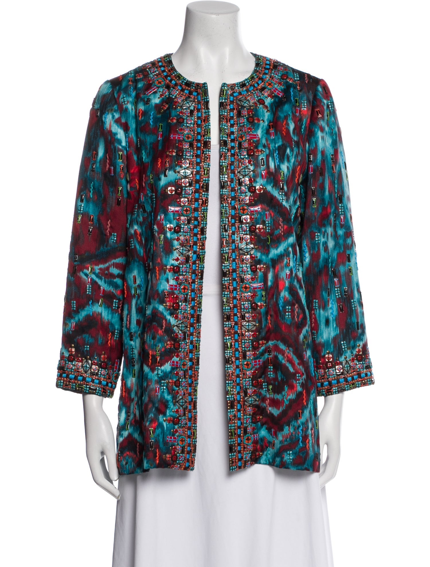 Oscar de la Renta Silk Printed Evening Jacket w/ Tags
