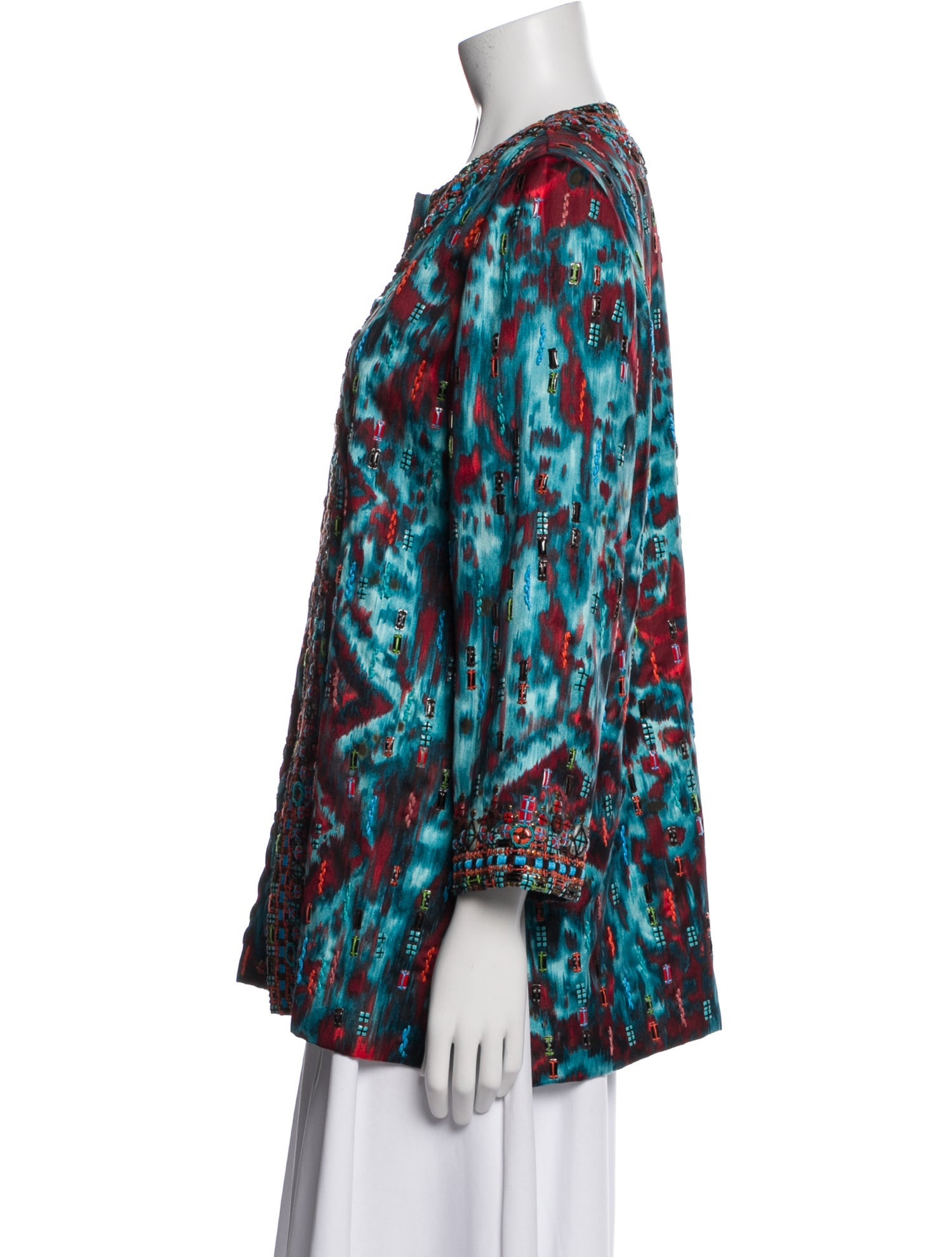 Oscar de la Renta Silk Printed Evening Jacket w/ Tags