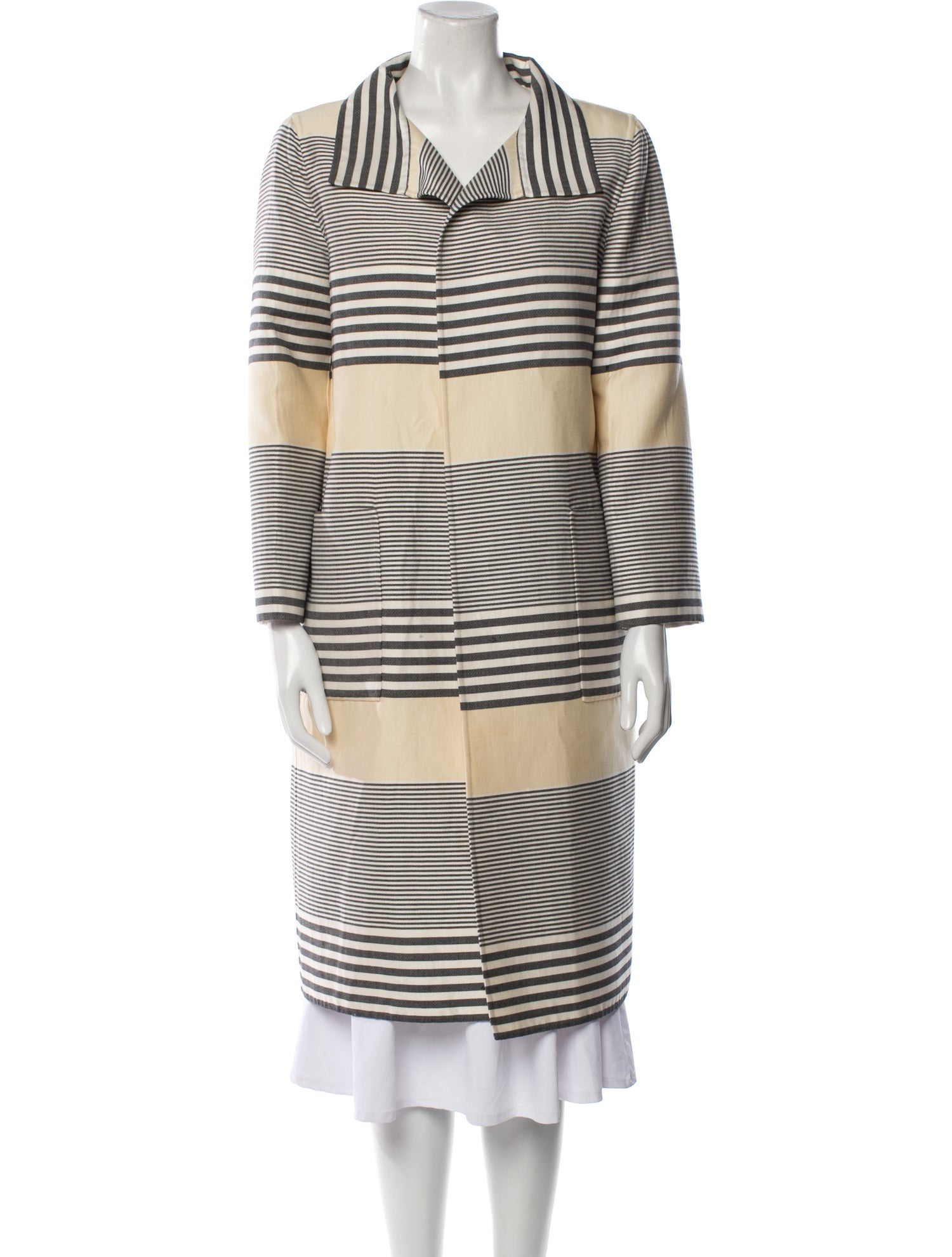 Oscar de la Renta Striped Trench Coat