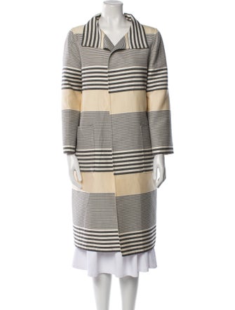 Oscar de la Renta Striped Trench Coat