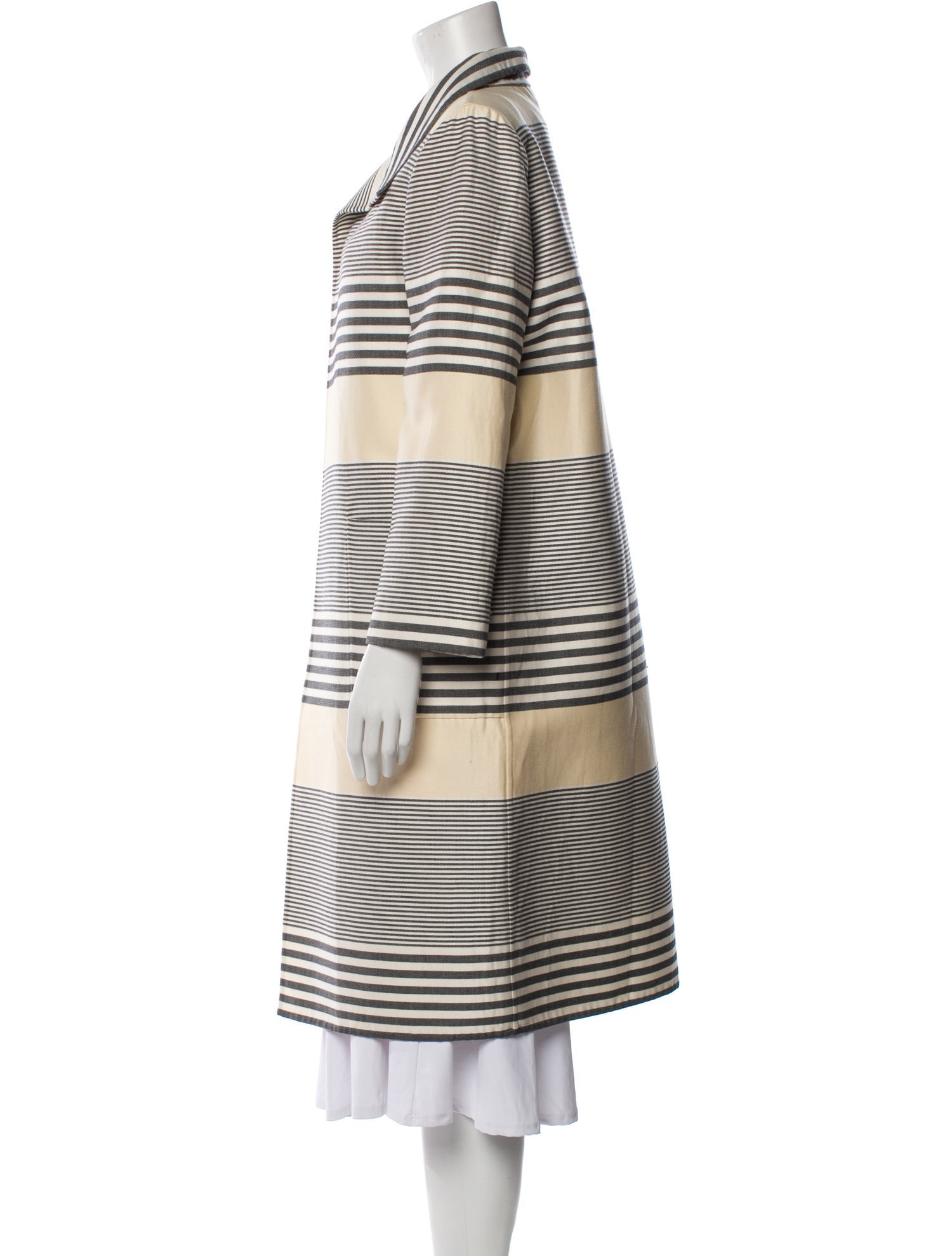 Oscar de la Renta Striped Trench Coat