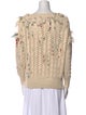 Oscar de la Renta Crochet Bateau Neckline Sweater
