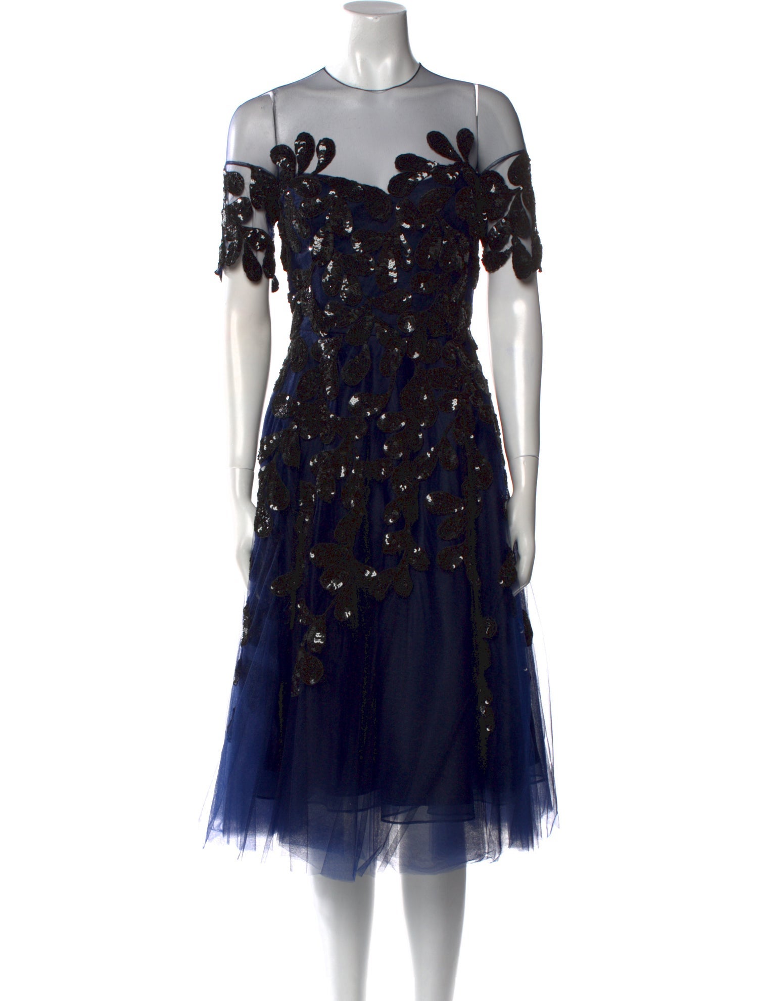 Oscar de la Renta Lace Pattern Midi Length Dress