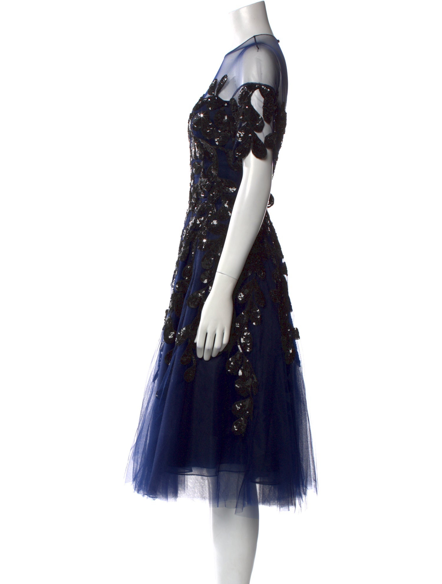 Oscar de la Renta Lace Pattern Midi Length Dress