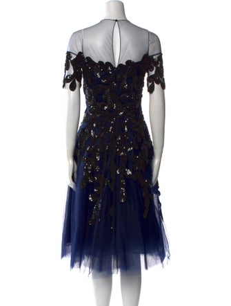 Oscar de la Renta Lace Pattern Midi Length Dress