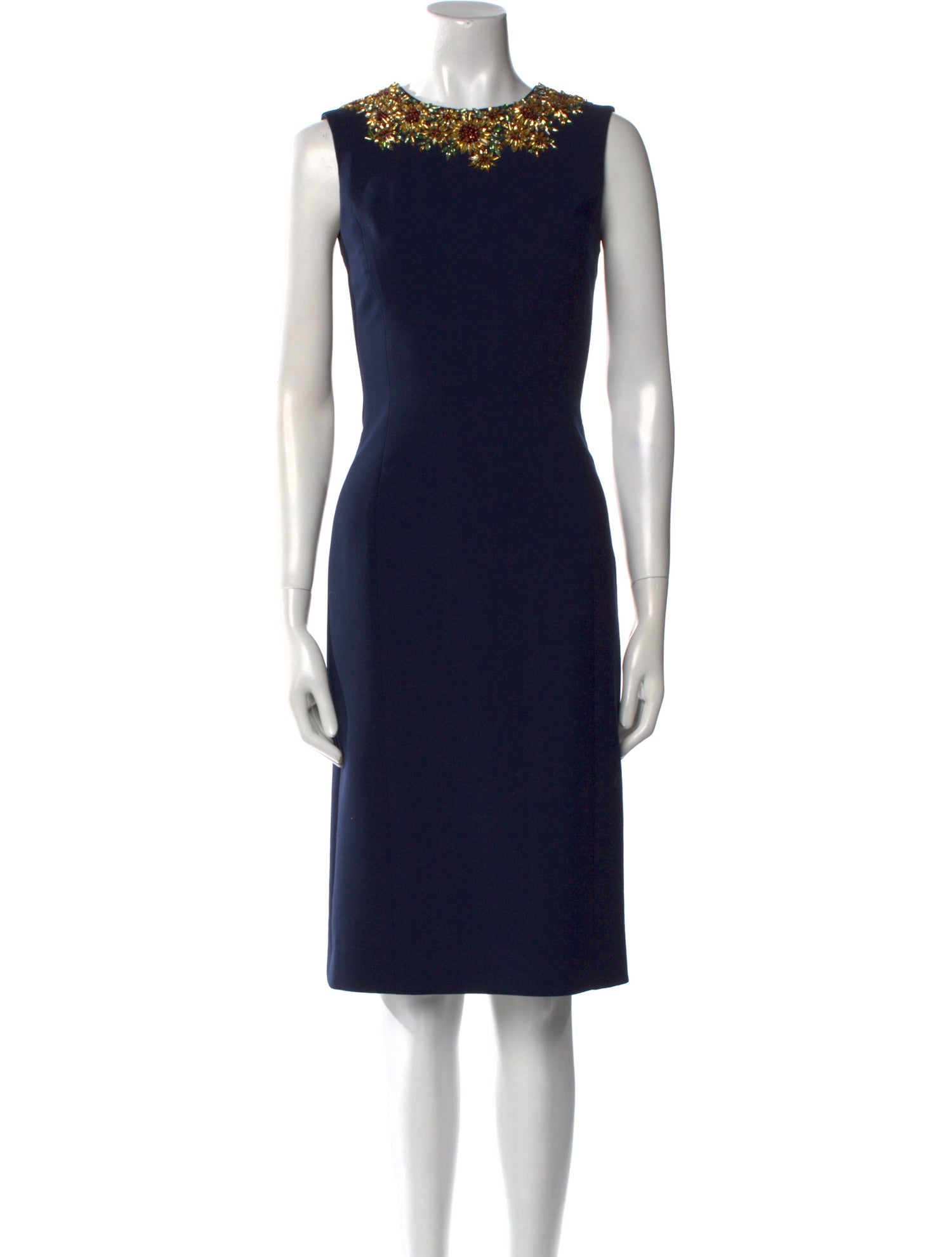 Oscar de la Renta Virgin Wool Knee-Length Dress
