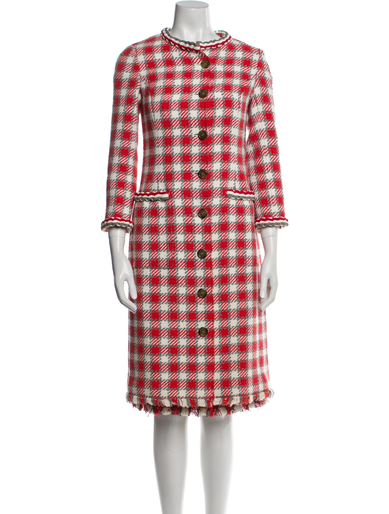 Oscar de la Renta 2021 Plaid Print Skirt Suit