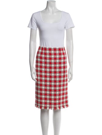 Oscar de la Renta 2021 Plaid Print Skirt Suit