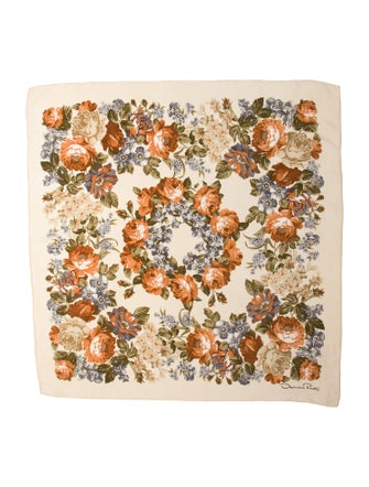 Oscar de la Renta Silk Floral Print Scarf
