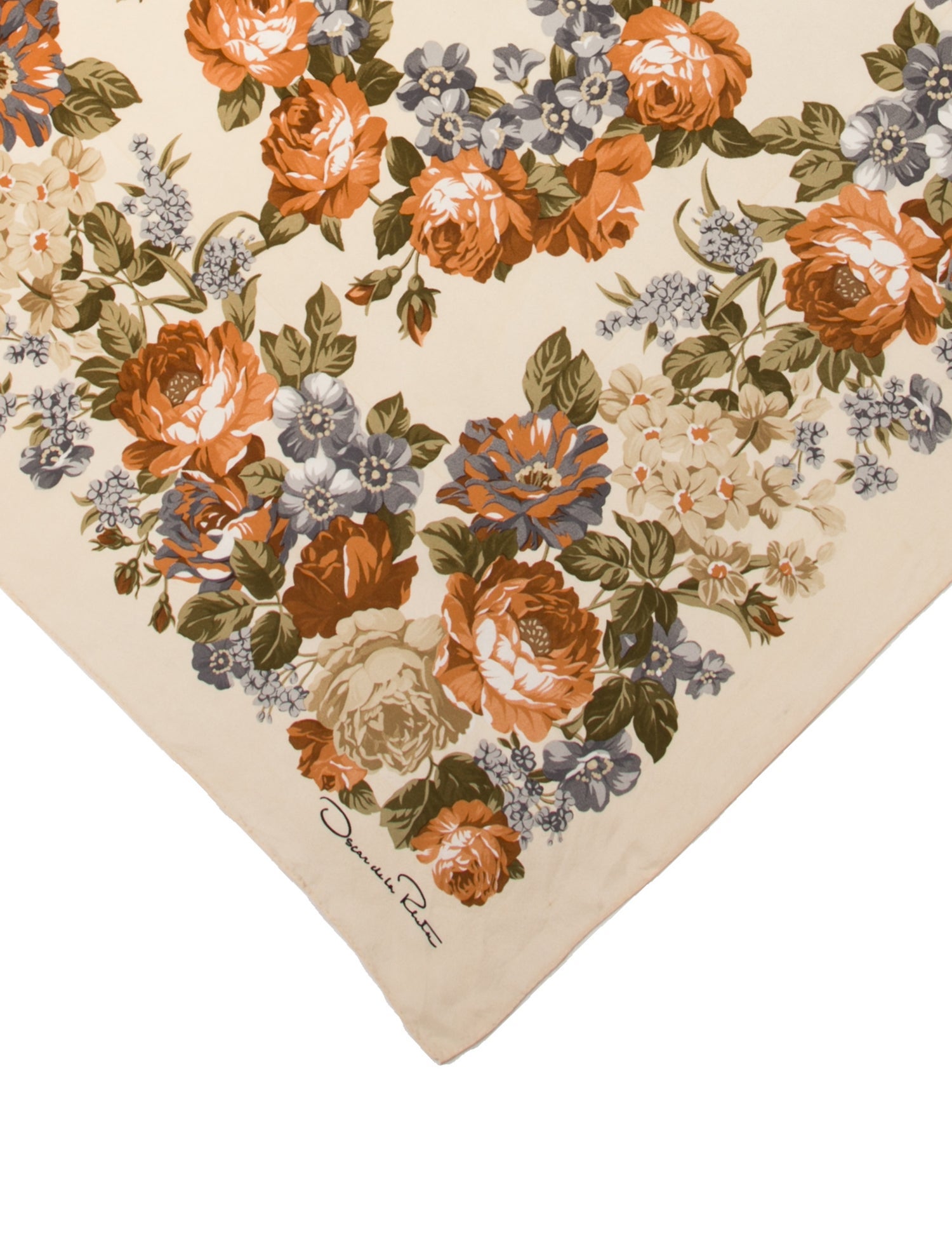 Oscar de la Renta Silk Floral Print Scarf