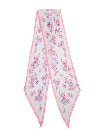Oscar de la Renta Silk Floral Print Scarf