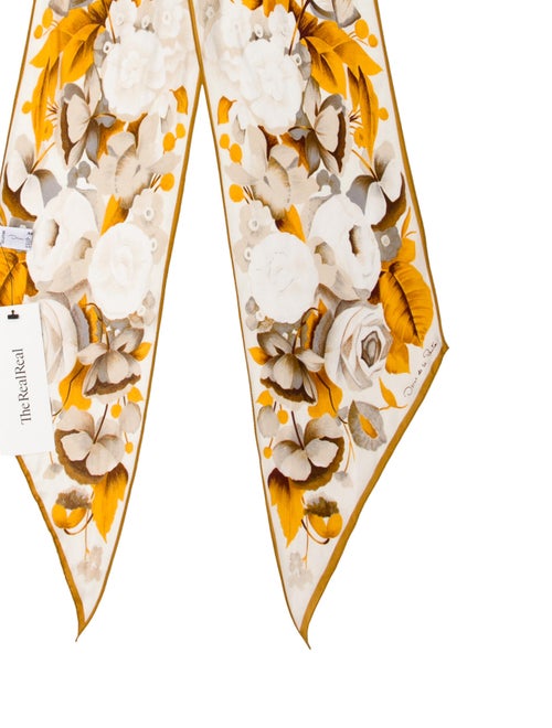 Oscar de la Renta Silk Floral Print Scarf