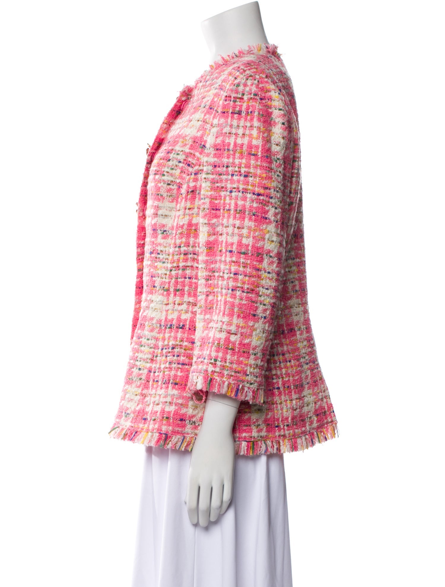 Oscar de la Renta Plaid Print Evening Jacket