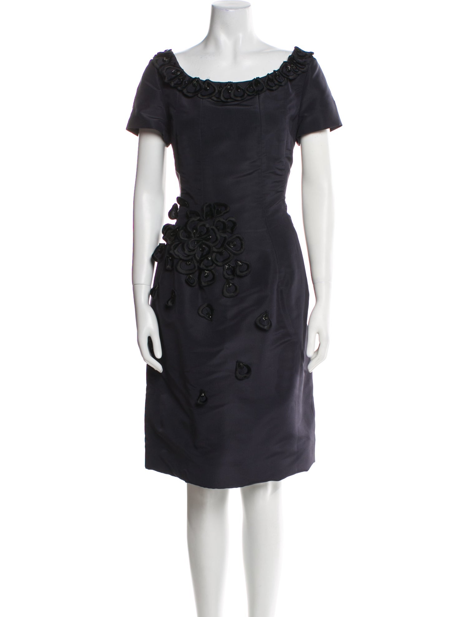 Oscar de la Renta Scoop Neck Knee-Length Dress