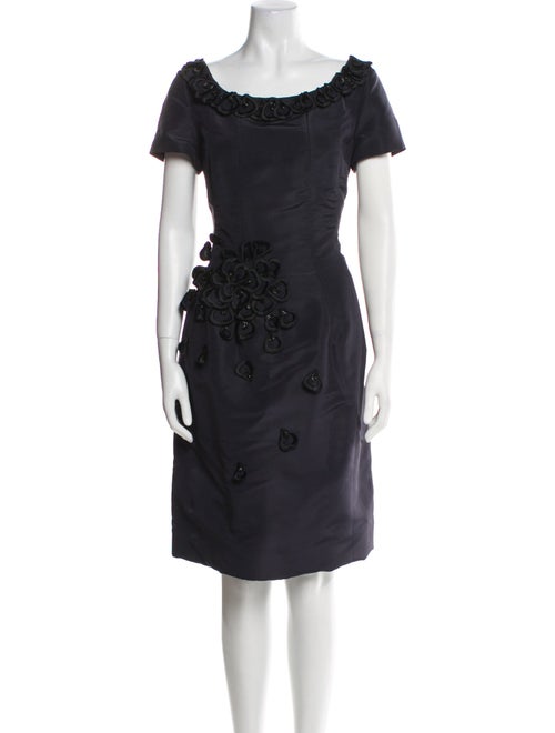 Oscar de la Renta Scoop Neck Knee-Length Dress