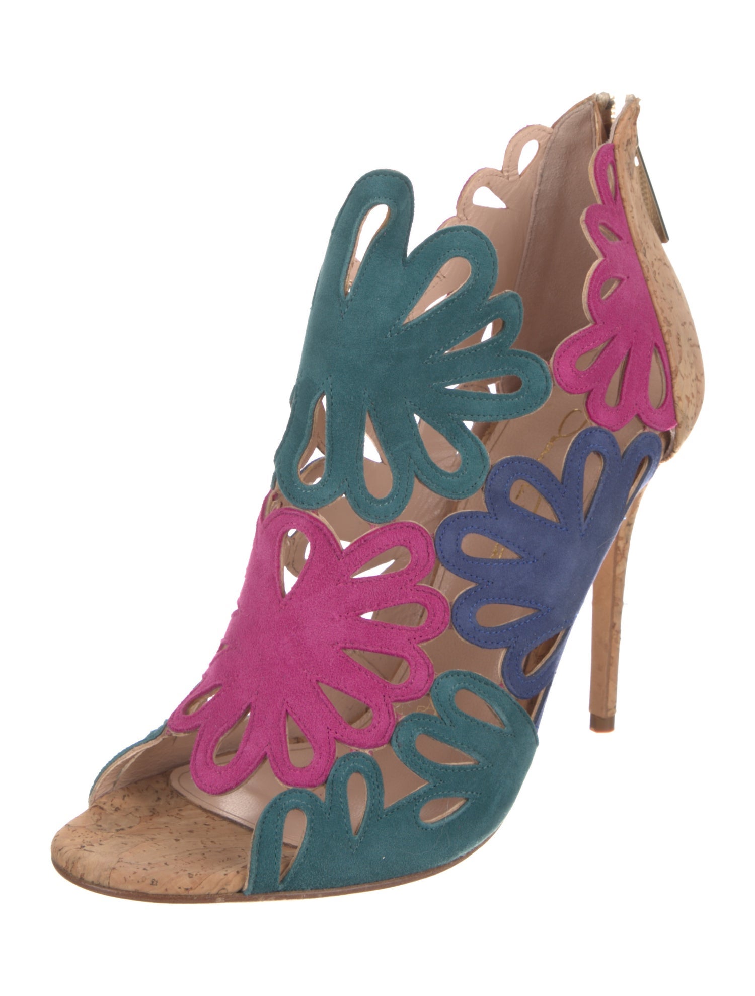Oscar de la Renta Suede Colorblock Pattern Pumps
