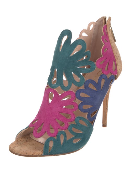 Oscar de la Renta Suede Colorblock Pattern Pumps