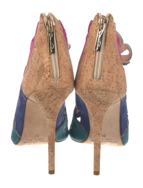 Oscar de la Renta Suede Colorblock Pattern Pumps