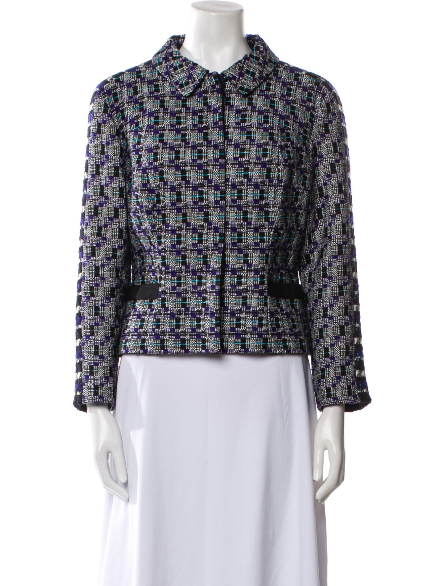 Oscar de la Renta 2015 Tweed Pattern Evening Jacket