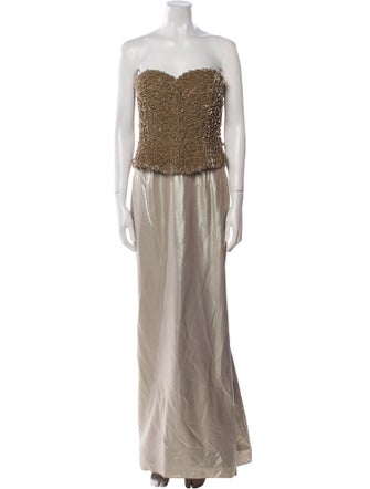 Oscar de la Renta Strapless Long Dress
