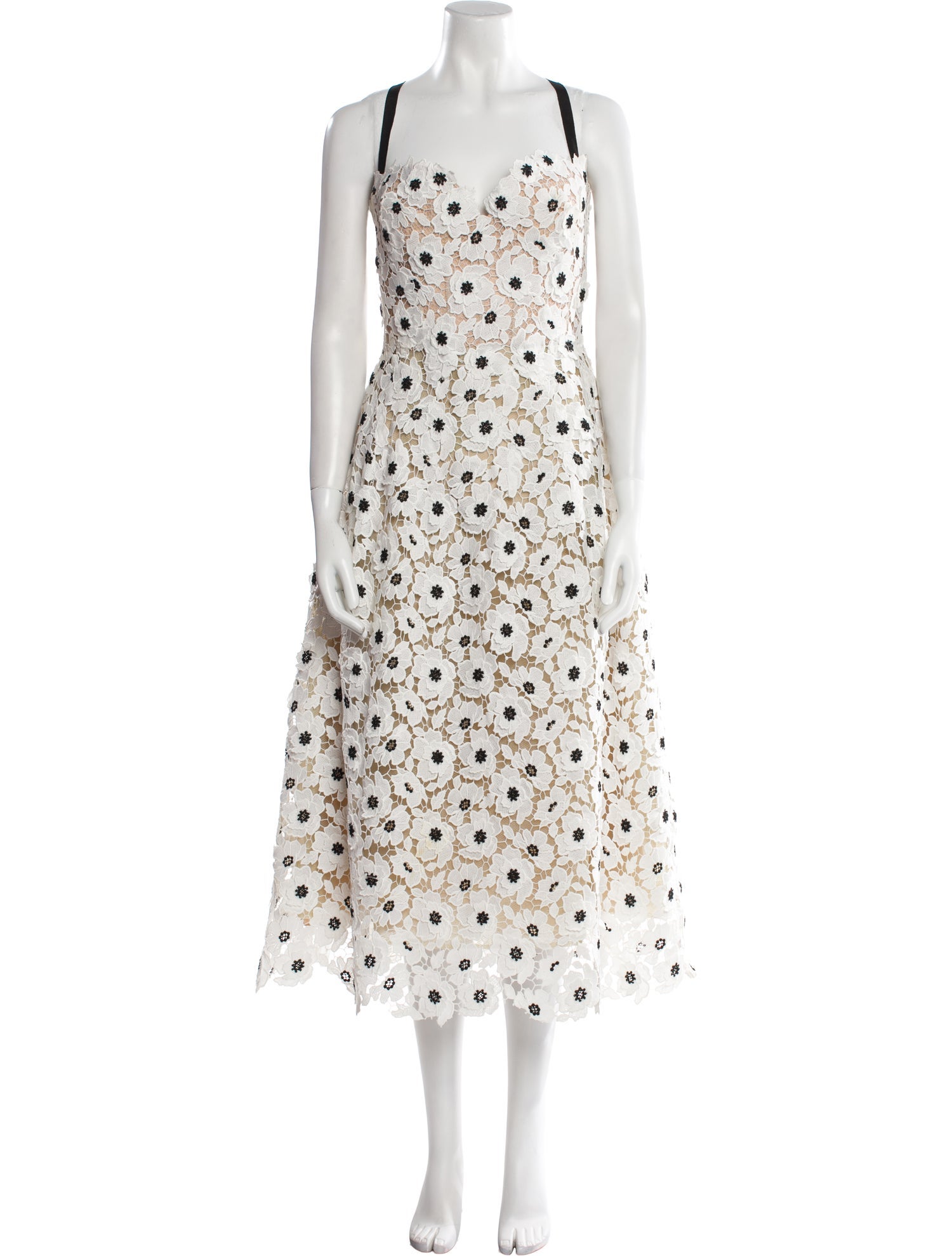 Oscar de la Renta Lace Pattern Midi Length Dress w/ Tags