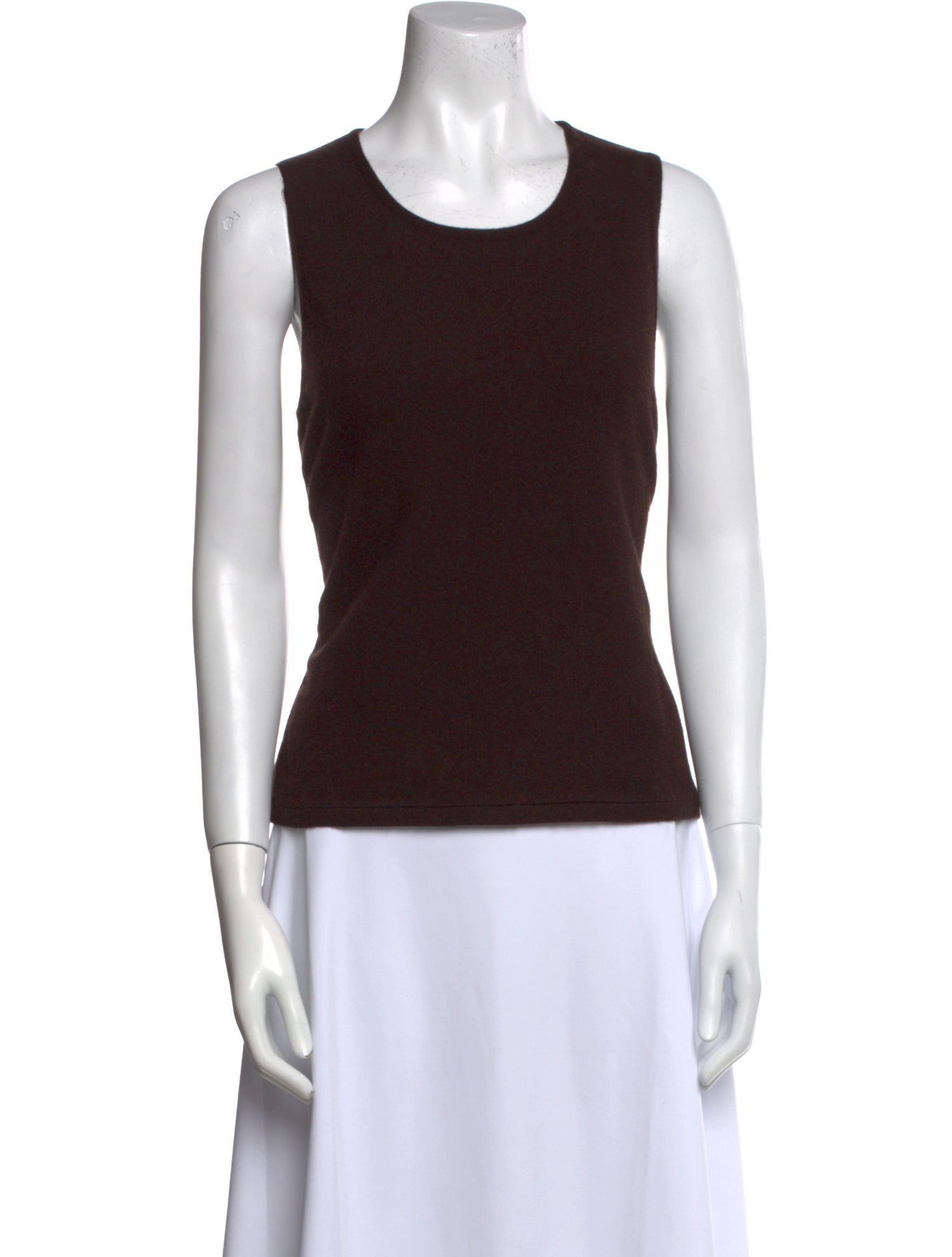Oscar de la Renta Scoop Neck Sleeveless Top