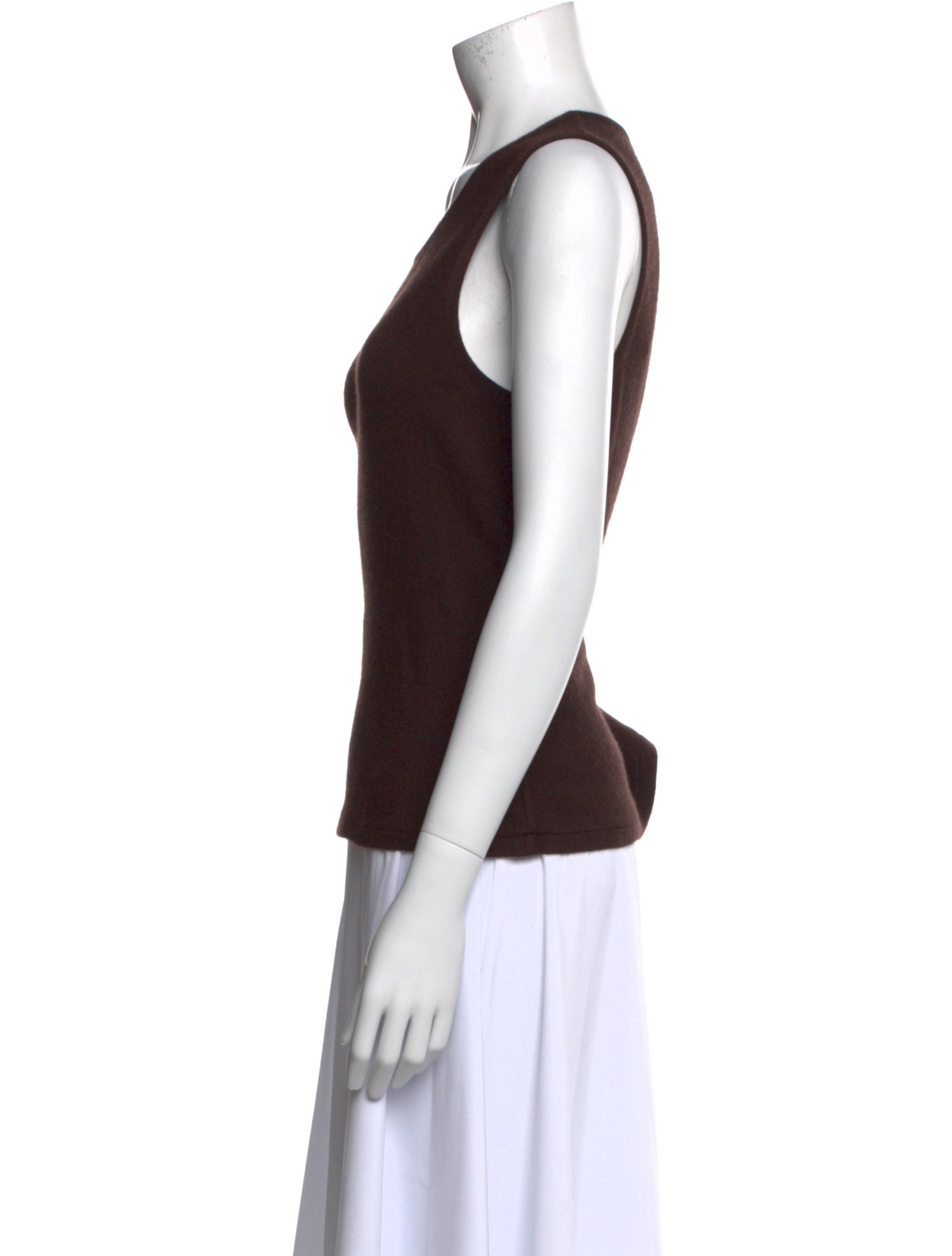 Oscar de la Renta Scoop Neck Sleeveless Top