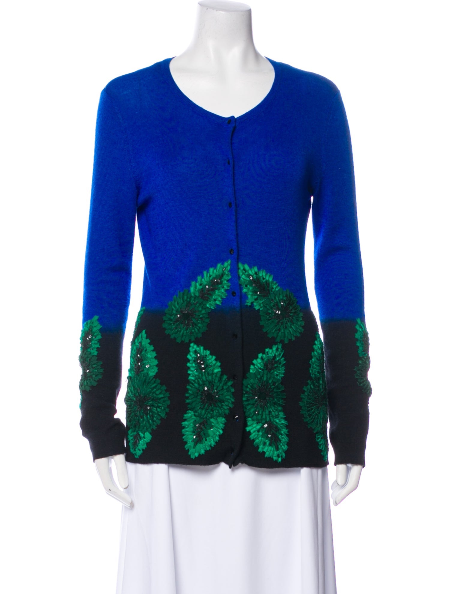Oscar de la Renta Cashmere Printed Sweater