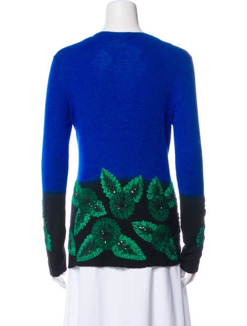 Oscar de la Renta Cashmere Printed Sweater