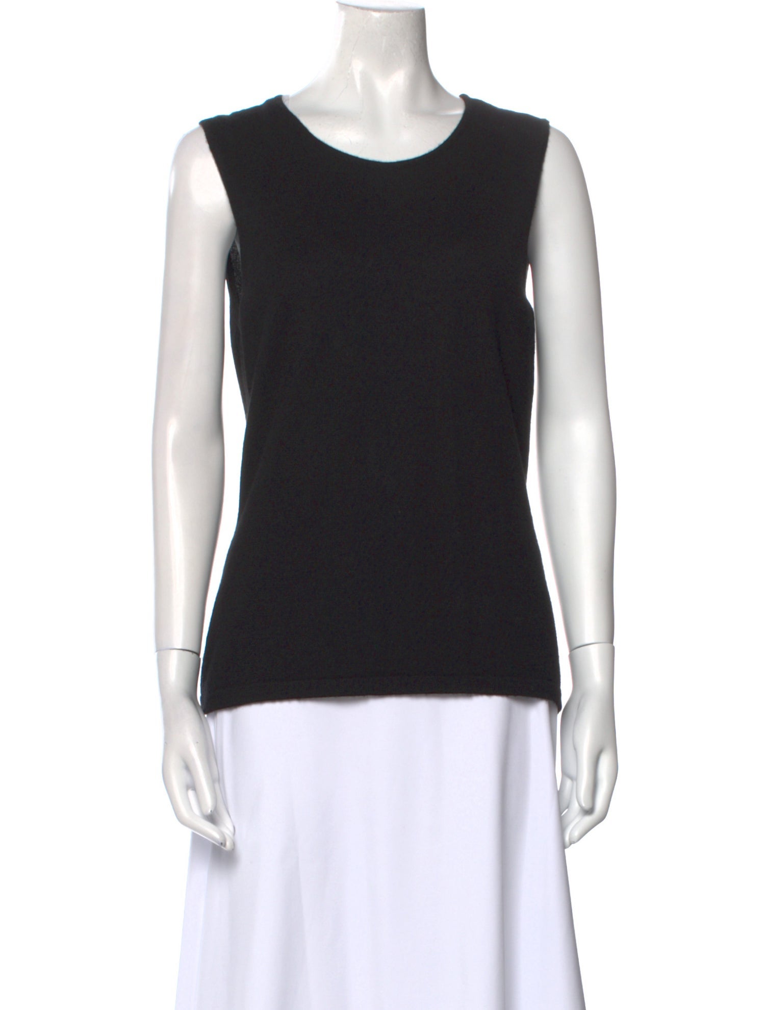 Oscar de la Renta Cashmere Scoop Neck Top