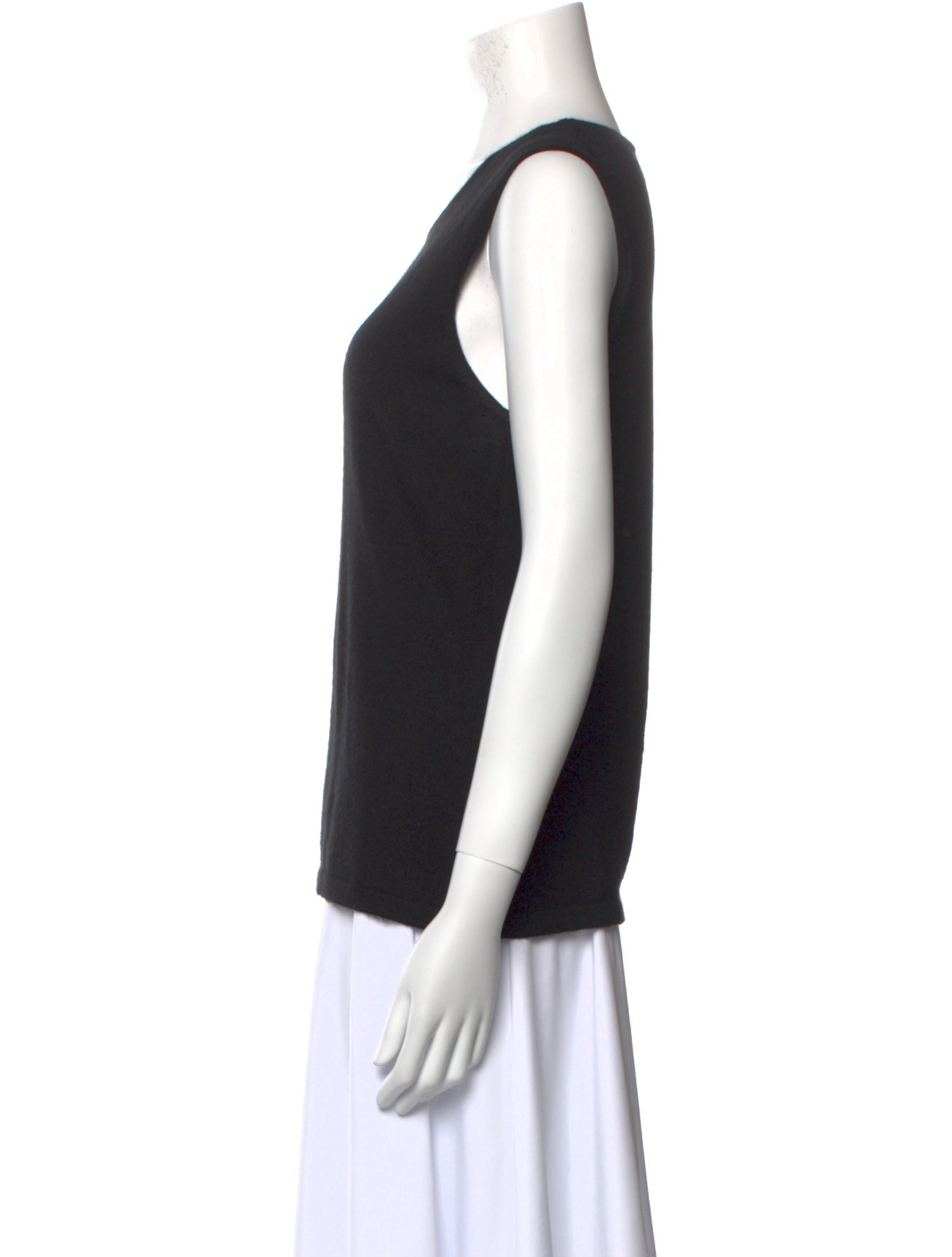 Oscar de la Renta Cashmere Scoop Neck Top