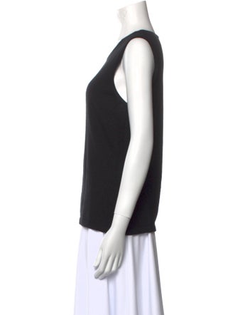Oscar de la Renta Cashmere Scoop Neck Top