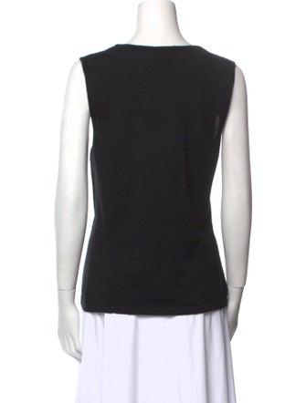 Oscar de la Renta Cashmere Scoop Neck Top