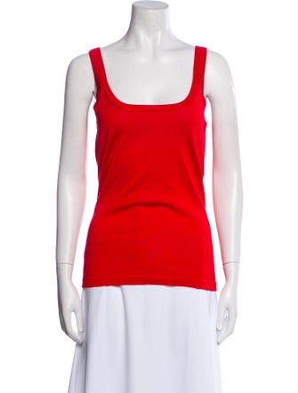 Oscar de la Renta Silk Scoop Neck Top